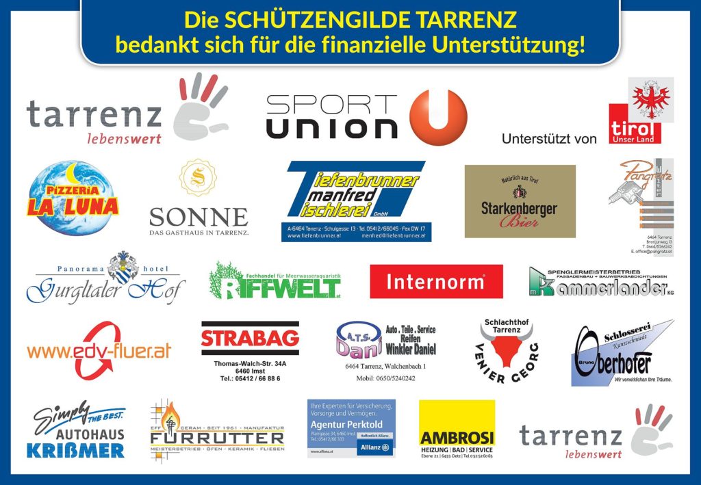 Werbetafel mit allen Sponsoren