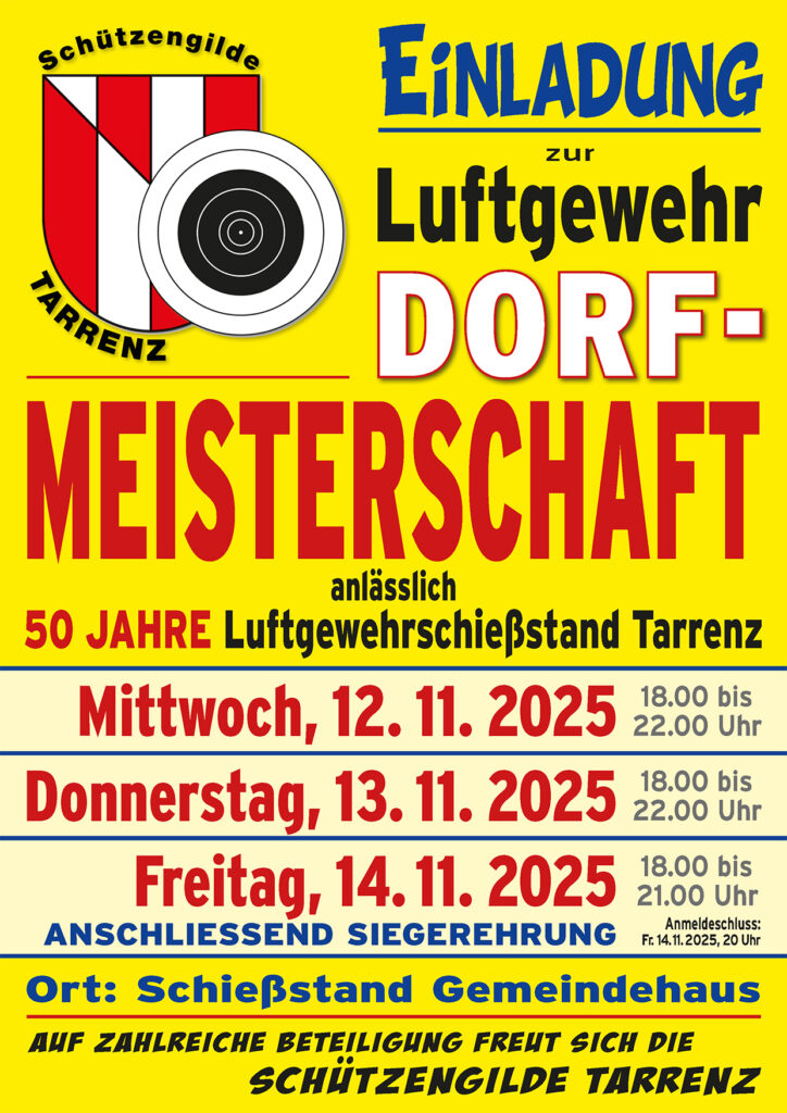 Luftgewehr Dorfmeisterschaft 2025 1 Plakat 2025