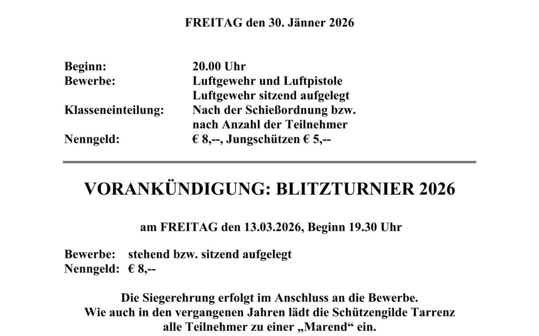 Einladung Gildenmeisterschaft 2026